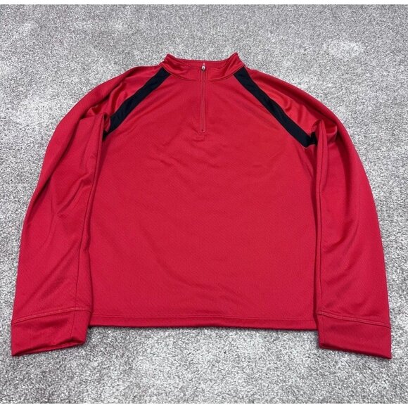 K Swiss Activewear Jacket Women’s Red Long Sleeve 1/4 Zip Size XL - Picture 1 of 11
